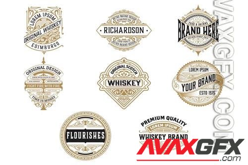 Set of 8 Vintage Logos and Badges [AI]