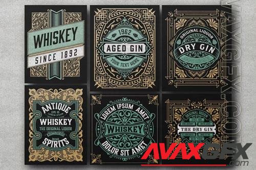 Set of 6 Vintage Labels for Packing [AI]