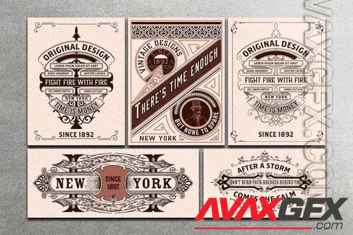 Set of 5 Vintage Labels for Packing vol 15 [AI]