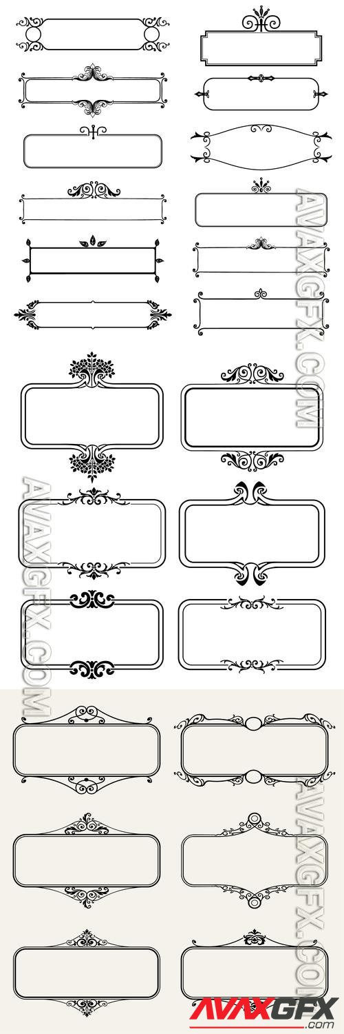 Vintage vector frames with decorative swirls [EPS]