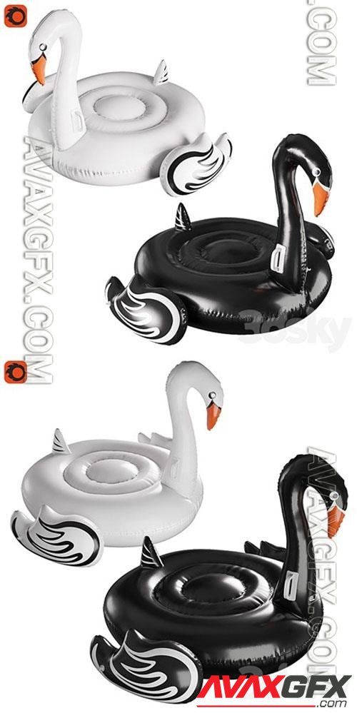 Inflatable swan circle - 3d model