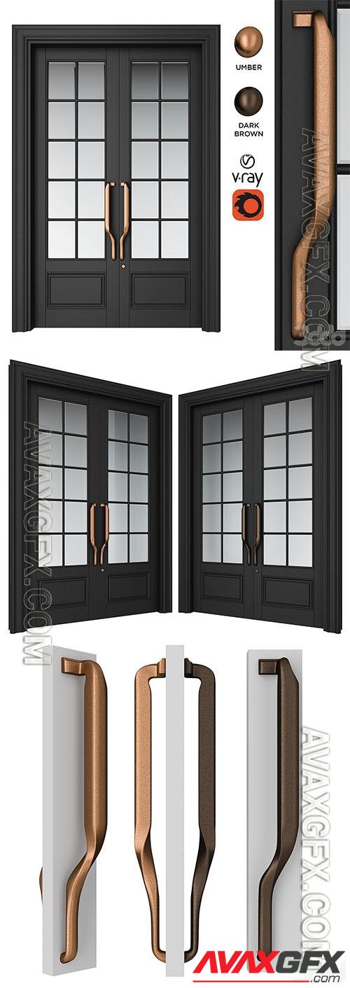 Door Set Elmes Archism T2084 (Metal, Glass) - 3d model