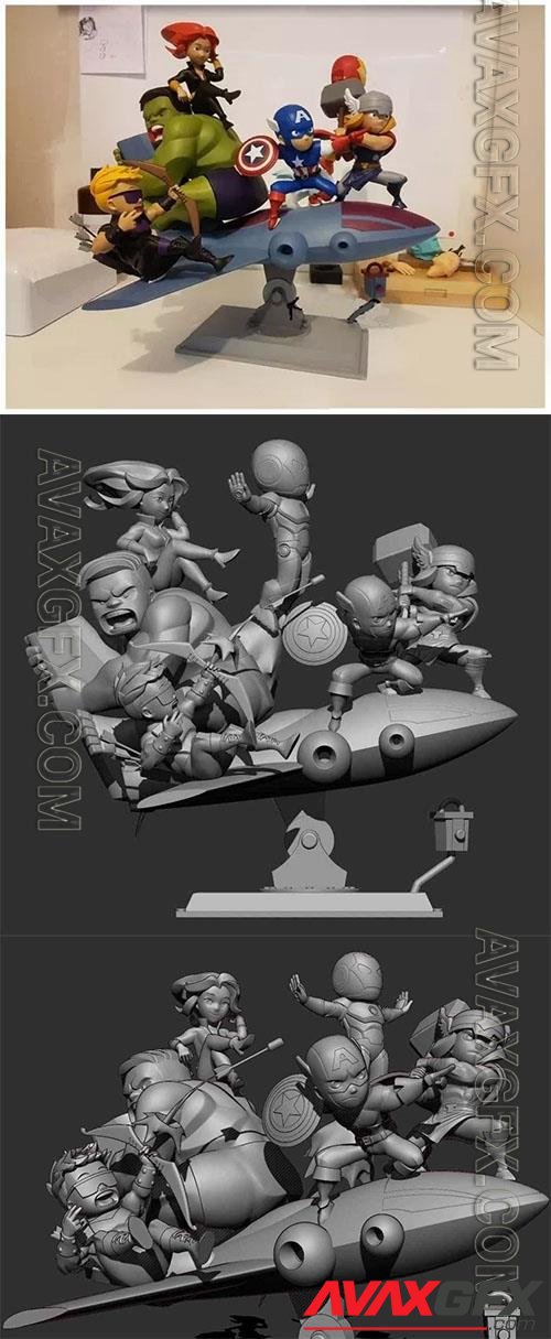 Little Avengers Diorama Print in 3D