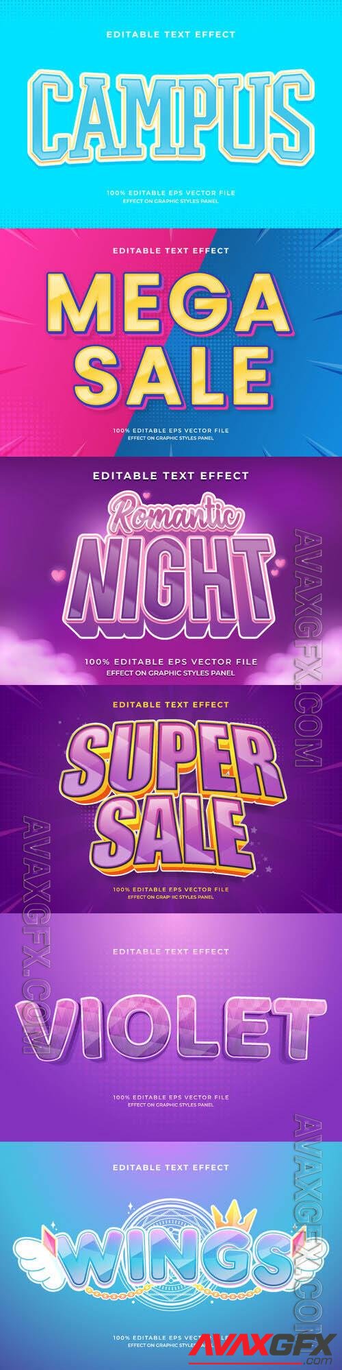 Vector 3d text editable, text effect font vol 193