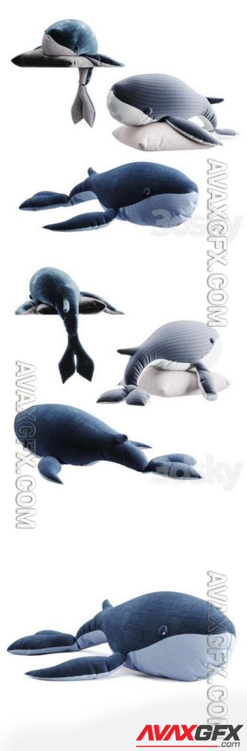Whale toy set - 3d model