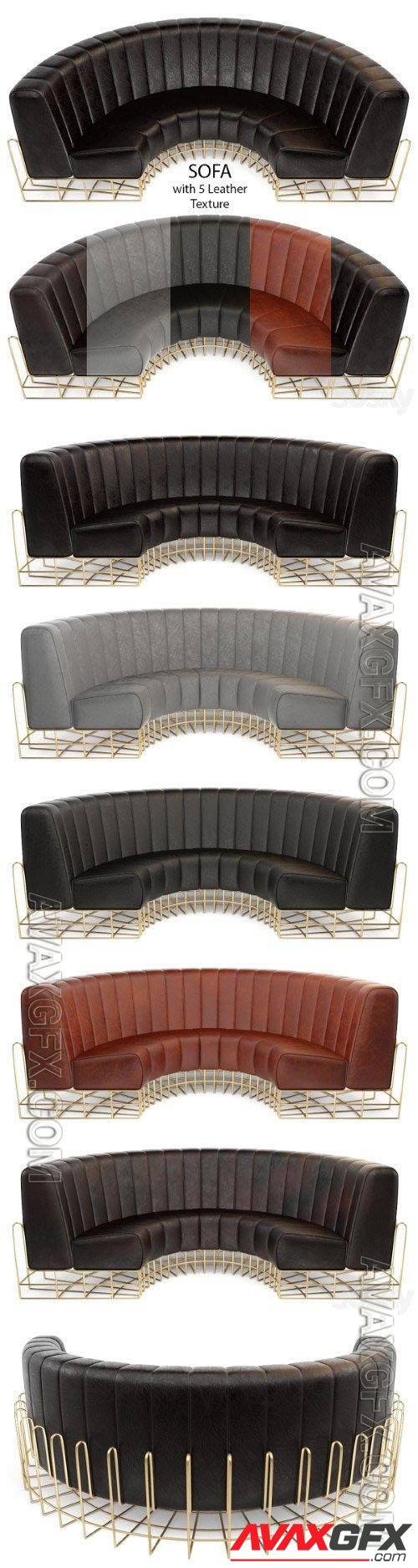 Leather Sofa - 3d model