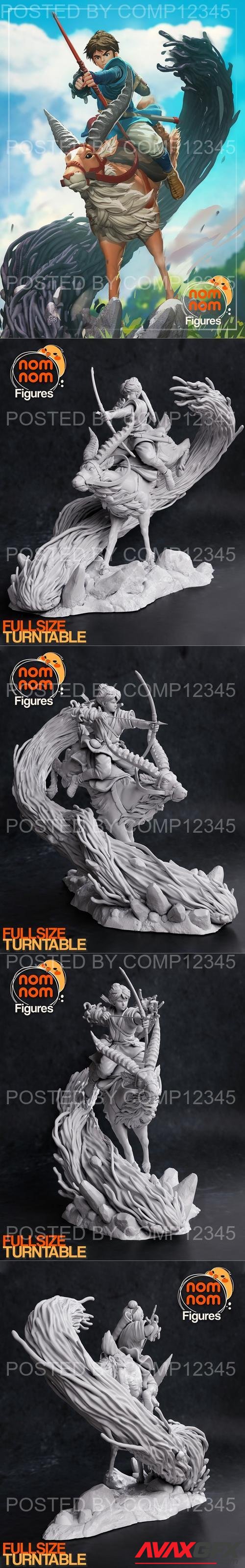NomNom Figures - Ashitaka - Princess Mononoke 3D Print