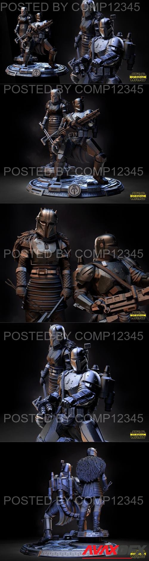 Star Wars - The Armorer and Paz Viszla Diorama 3D Print