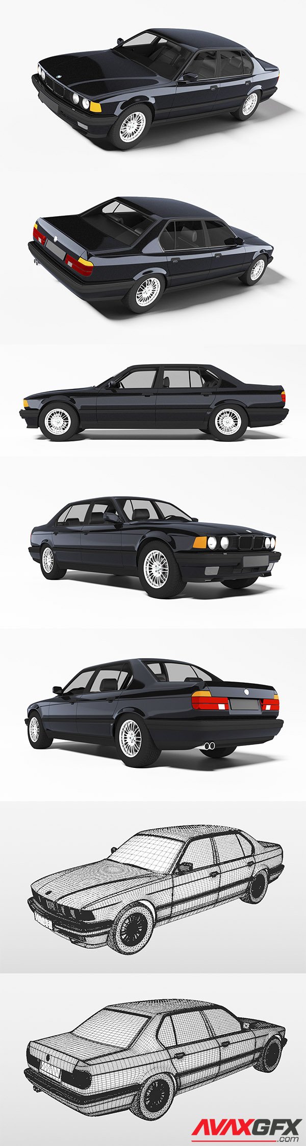 BMW M7 E32 3D Model