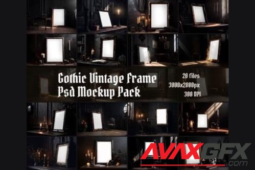 Dark Gothic Frame PSD Mockups, Vintage Frame Mockup Pack - 2565360