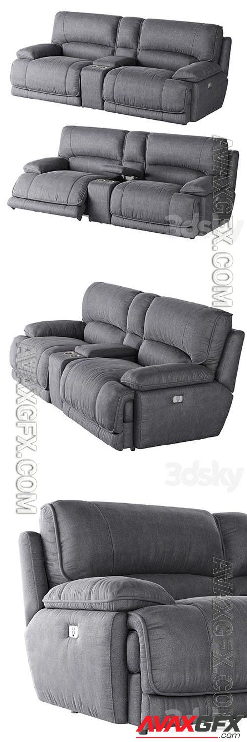 American Signature Furniture Mario 3-Piece Dual Power Reclining Sectional - 3d model