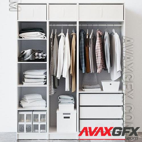 ikea PAX PAX Wardrobe, white - 3d model