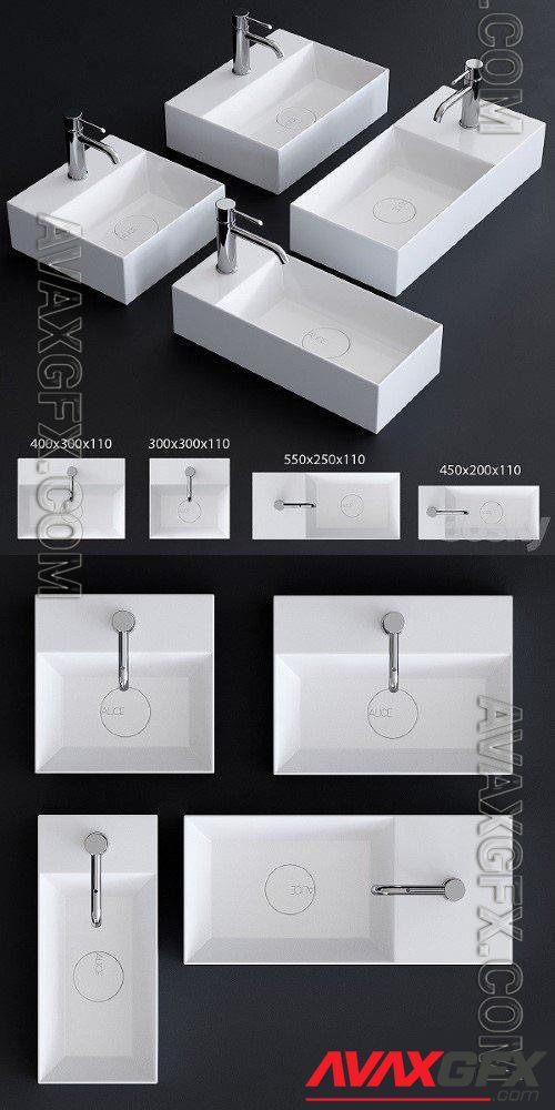 Alice Ceramica Spy Washbasin Set 1 - 3d model