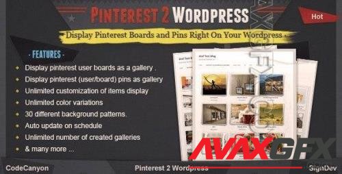 CodeCanyon - Pinterest to WordPress v1.1.2 - WordPress Pinterest Gallery Plugin - 5304915