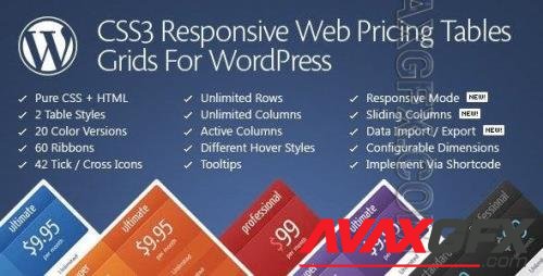 CodeCanyon - CSS3 Responsive WordPress Compare Pricing Tables v11.5 - 629172
