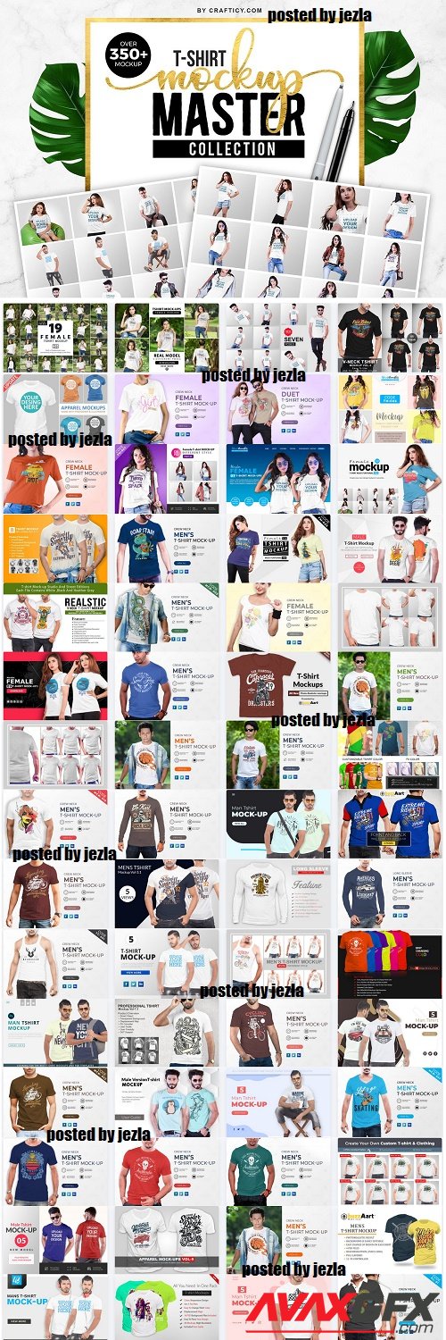 350+ T-Shirt Mockup Bundle - 60 Premium Graphics