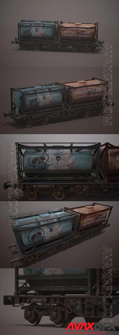 Repossessed train wagon - 3d model
