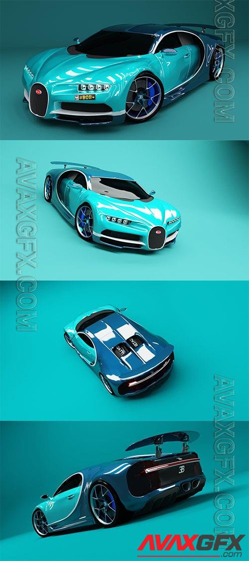 Bugatti Chiron 2017 Sports Car - 3d model