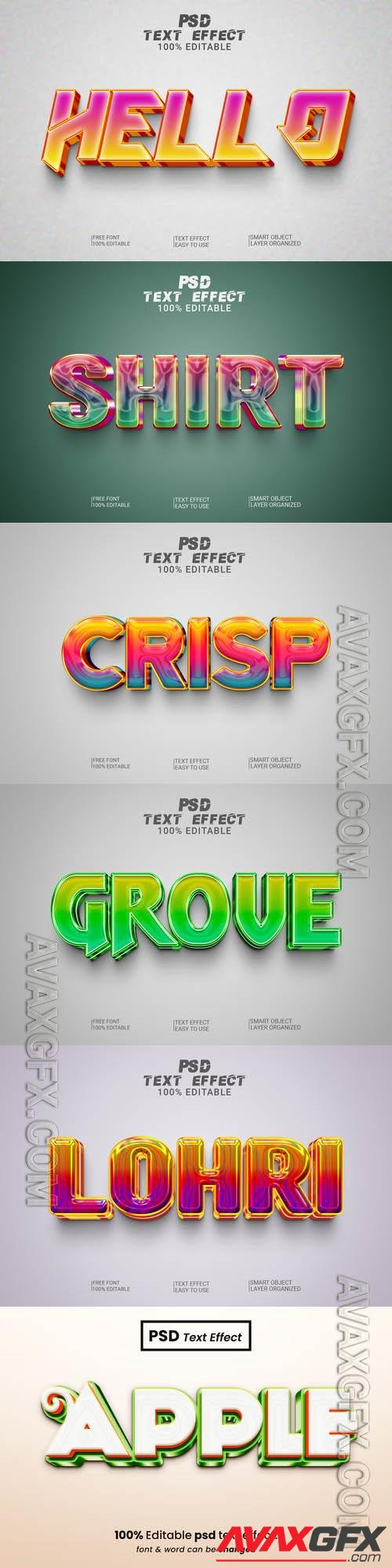 Psd style text effect editable set vol 439