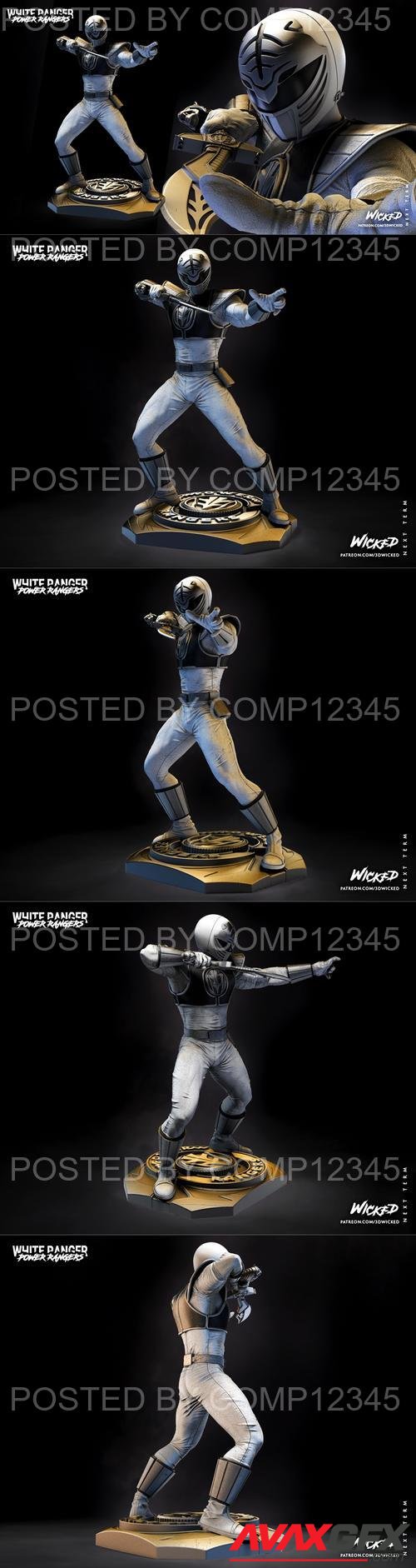 WICKED - Movies Power Ranger White Sculpture 3D Print