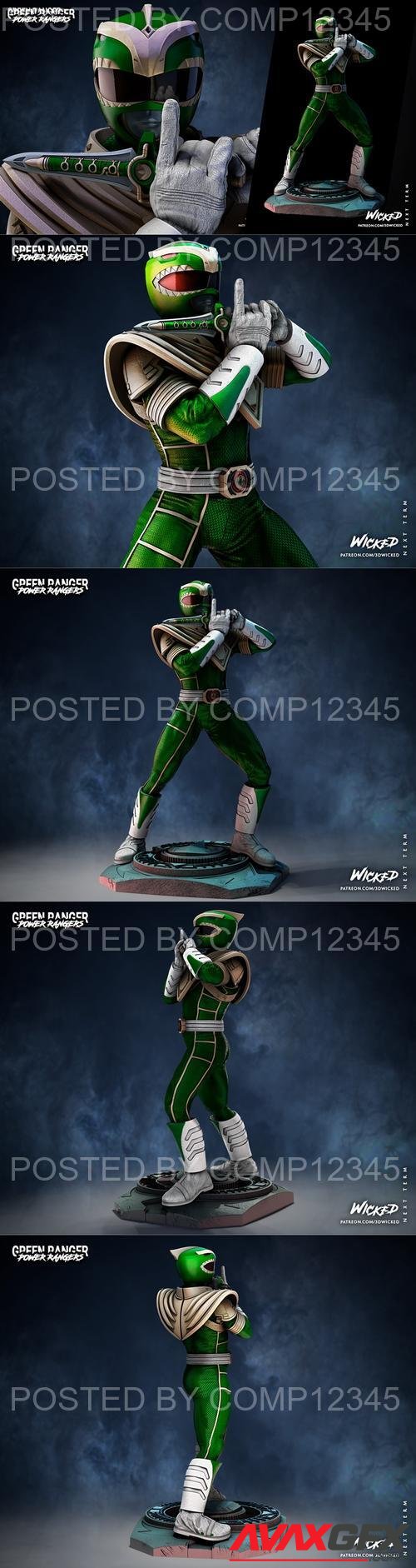 WICKED - Movies Power Ranger Green Sculpture 3D Print