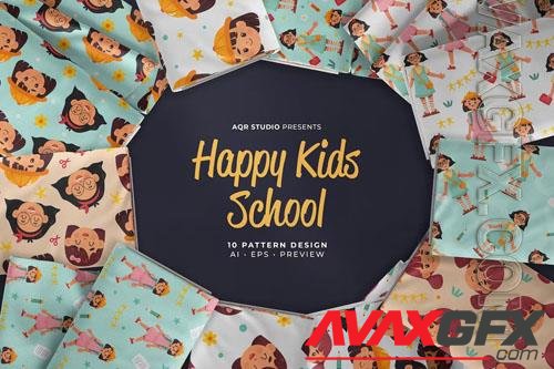 Happy Kids School - Seamless Pattern