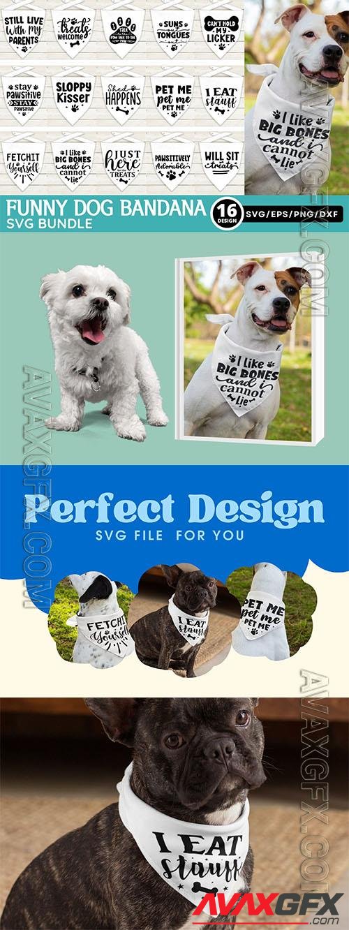 Funny Dog Bandana, Pet Shirt bundle design elements
