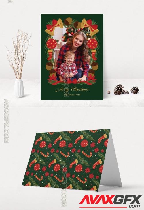 Christmas Photo Card Layout with Garlands 304198194 [Adobestock]