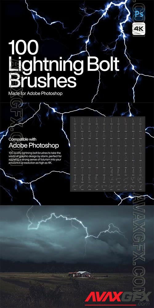 100 Lightning Bolt Photoshop Brushes