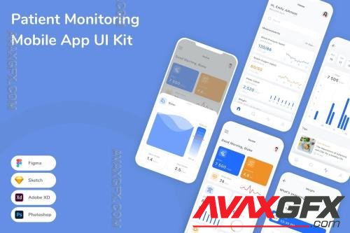 Patient Monitoring Mobile App UI Kit XV68NJH