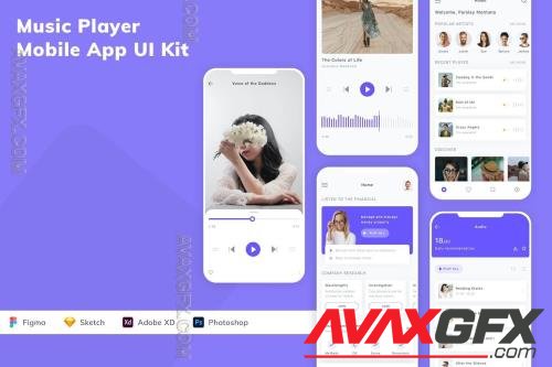 Music Player Mobile App UI Kit ED4PRSQ