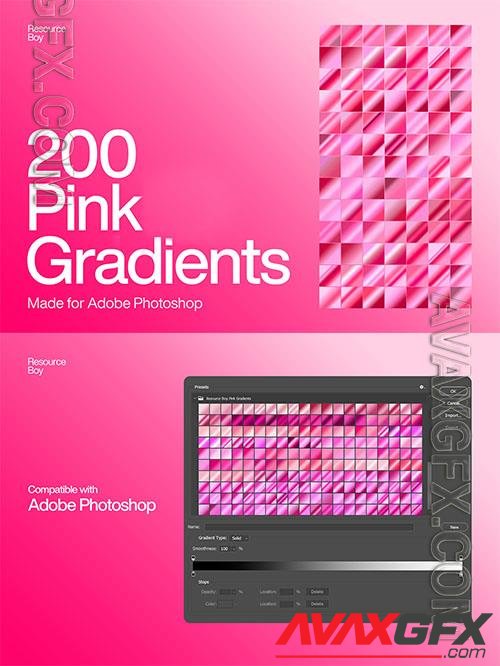 200 Pink Photoshop Gradients