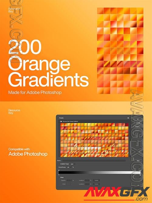 200 Orange Photoshop Gradients