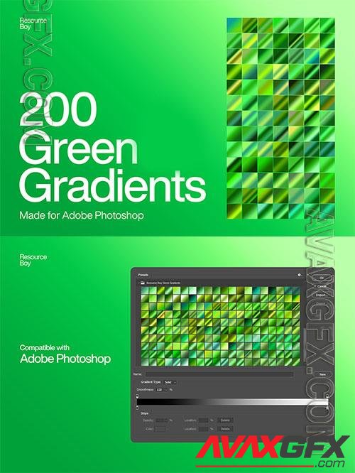 200 Green Photoshop Gradients