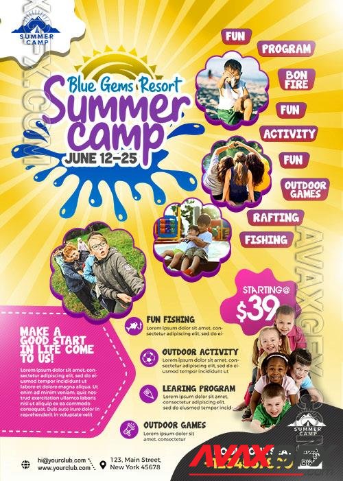 Kids Summer Camp Activities Flyer Template PSD