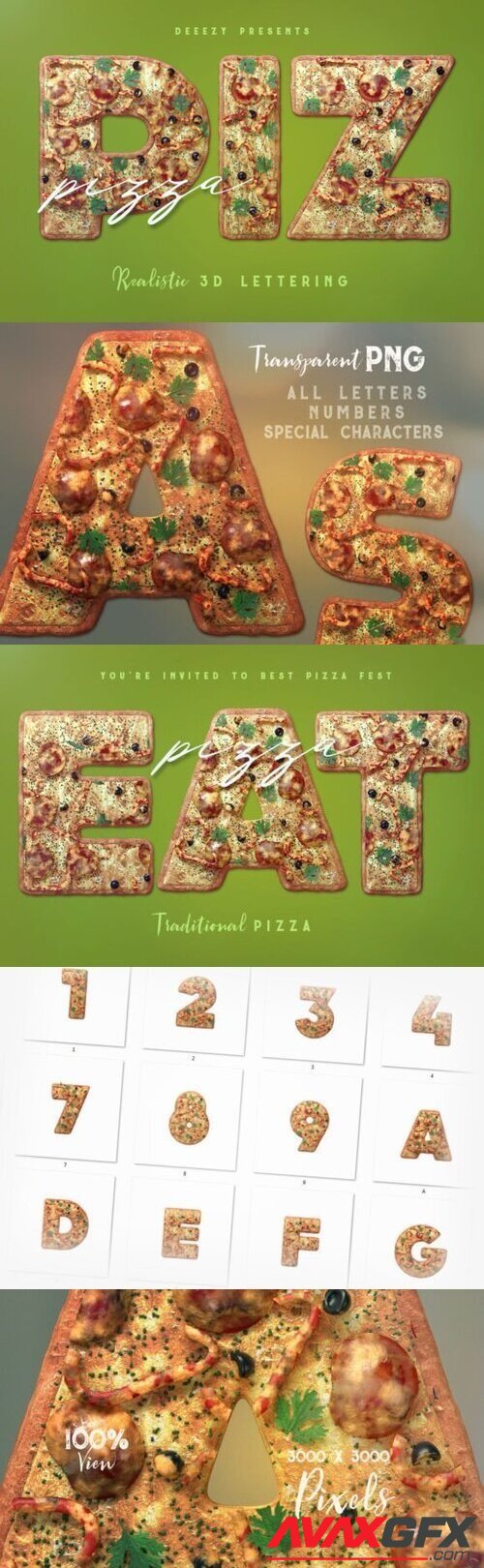 Pizza - 3D Lettering - 3234667