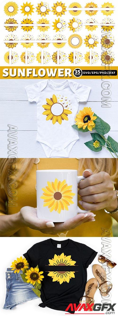 Sunflower Sayings bundle design elements