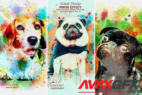 Puppy Pet Watercolor Painting Effect Part: 73