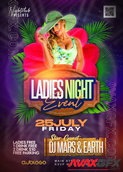 Ladies Night Party Flyer Design PSD Template