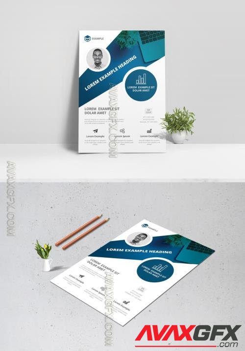 Dark to Light Blue Gradient Flyer Layout 358370432 [Adobestock]