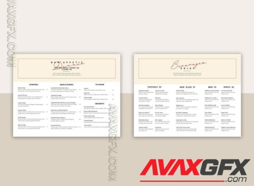 Dinner Menu Layout with Pale Yellow Header 328566660 [Adobestock]