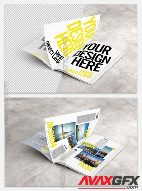 Open Magazine on Concrete Surface Mockup 232341500 [Adobestock]