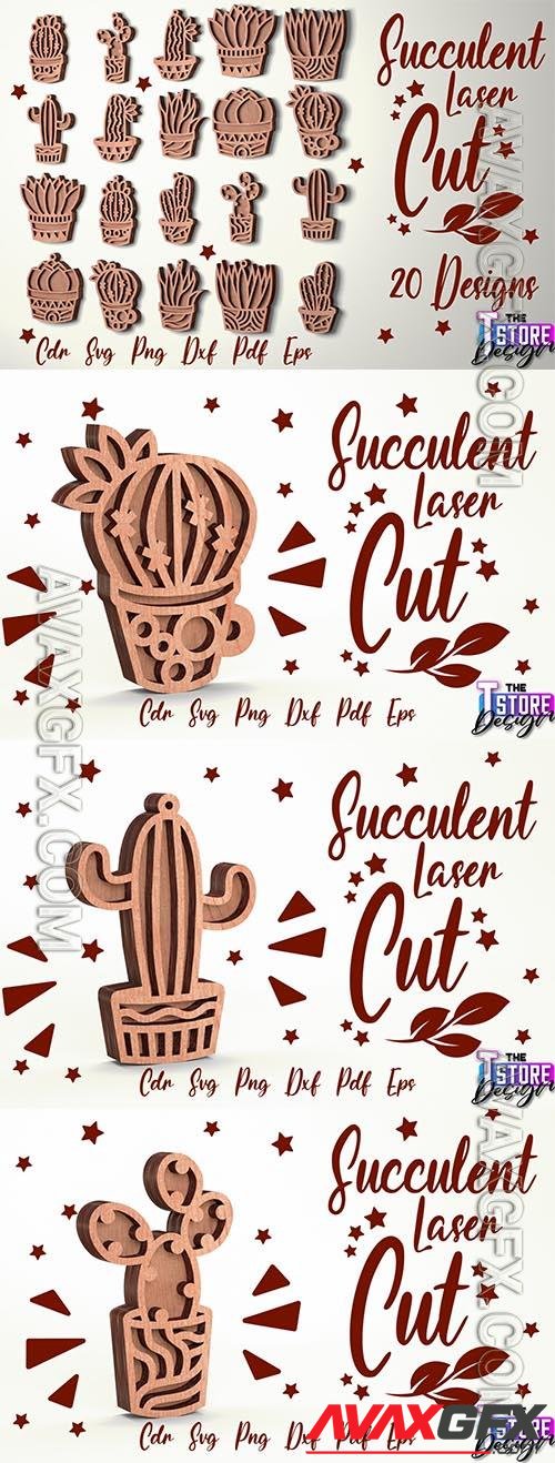 Succulent laser cut design elements