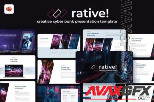 Rative Creative Cyber Punk Business PowerPoint