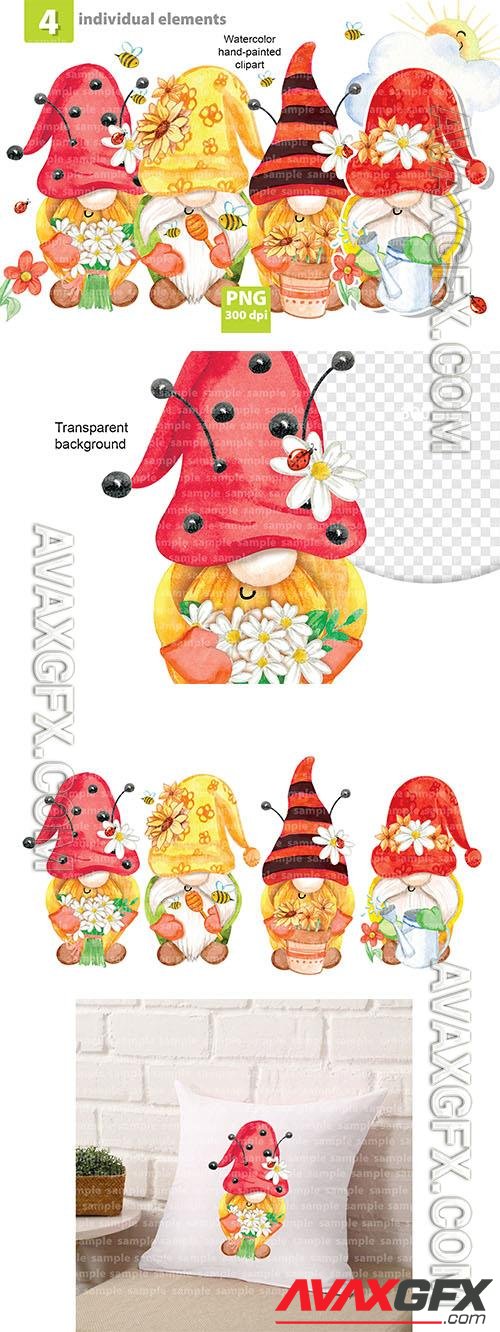Summer gnome set design elements