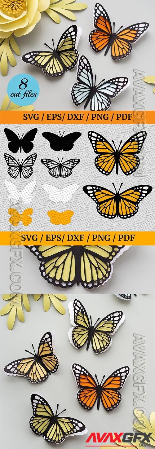 Layered Butterfly Template