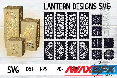 Lantern, laser cut lamp, mandala design elements