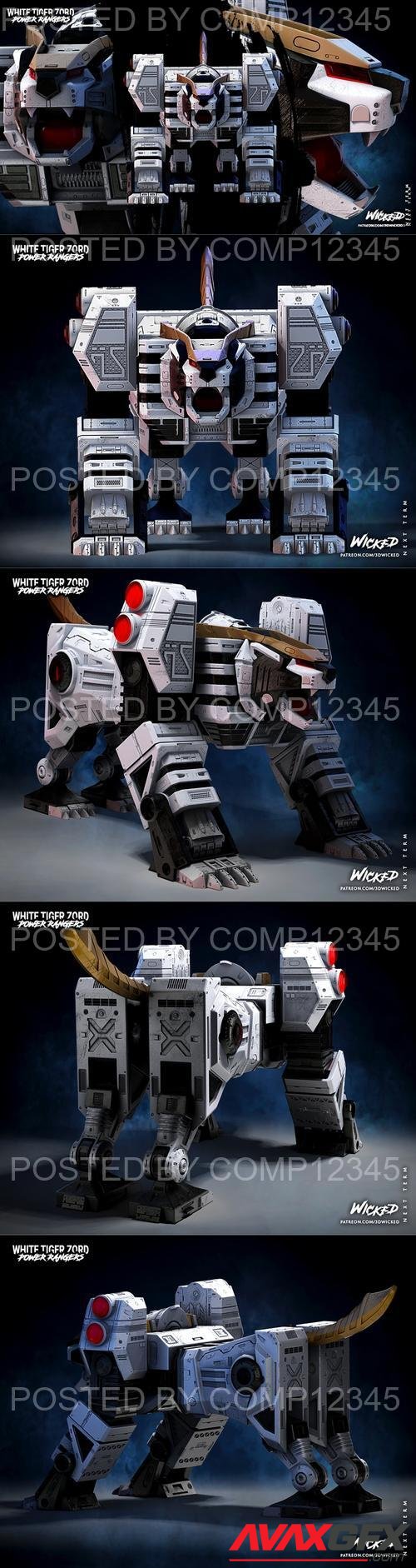 WICKED - White Tigerzord 3D Print