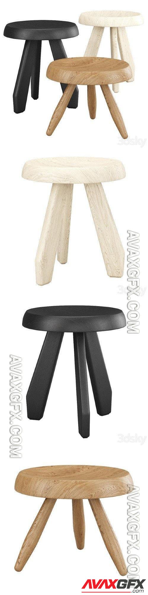 Tabouret Meribel by CASSINA - 3d model