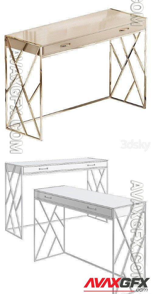 Safavieh Elaine 2 Drawer Writing Desk Console - 3d model